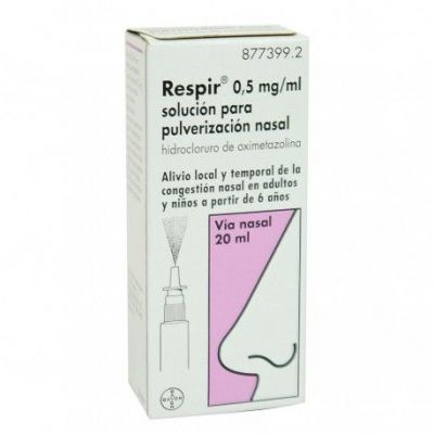 RESPIR 0,5 mg/ml SOLUCION PARA PULVERIZACION NASAL 1 FRASCO 20 ml + BOMBA PULVERIZADORA