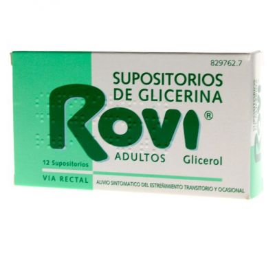 SUPOSITORIOS DE GLICERINA ROVI ADULTOS 2,25 g 12 SUPOSITORIOS