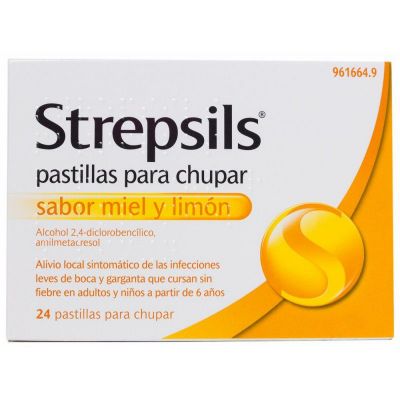 STREPSILS 24 PASTILLAS PARA CHUPAR (SABOR LIMON)