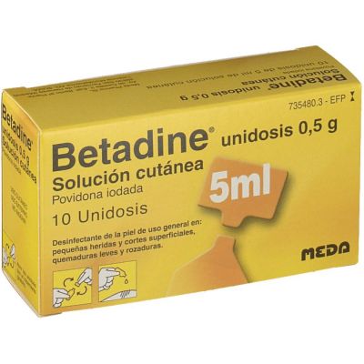 BETADINE UNIDOSIS 100 mg/ml SOLUCION CUTANEA 10 UNIDOSIS 5 ml