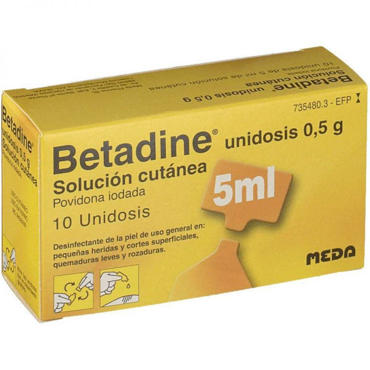 BETADINE UNIDOSIS 100 mg/ml SOLUCION CUTANEA 10 UNIDOSIS 5 ml