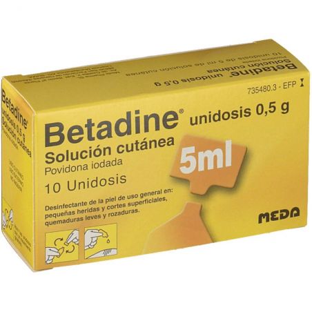 BETADINE UNIDOSIS 100 mg/ml SOLUCION CUTANEA 10 UNIDOSIS 5 ml