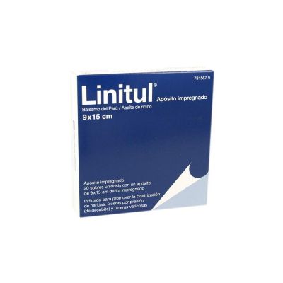 LINITUL CICATRIZANTE 20 APOSITOS IMPREGNADOS 9 x 15 cm