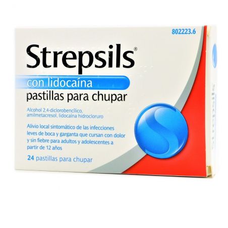 STREPSILS CON LIDOCAINA 24 PASTILLAS PARA CHUPAR