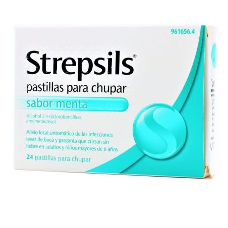 STREPSILS 24 PASTILLAS PARA CHUPAR (SABOR MENTA)