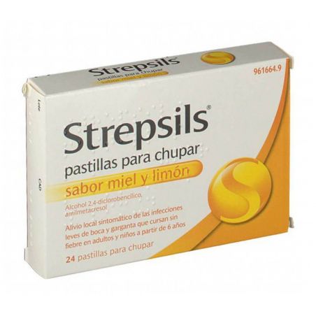 STREPSILS 24 PASTILLAS PARA CHUPAR (SABOR MIEL Y LIMON)