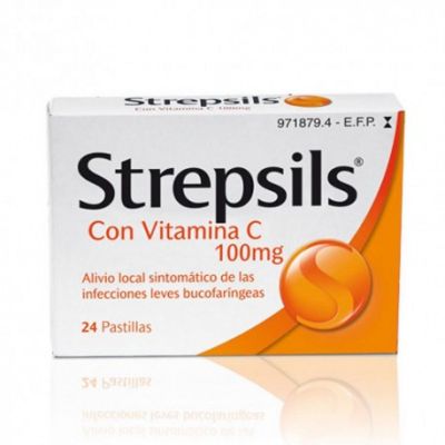 STREPSILS CON VITAMINA C 24 PASTILLAS PARA CHUPAR