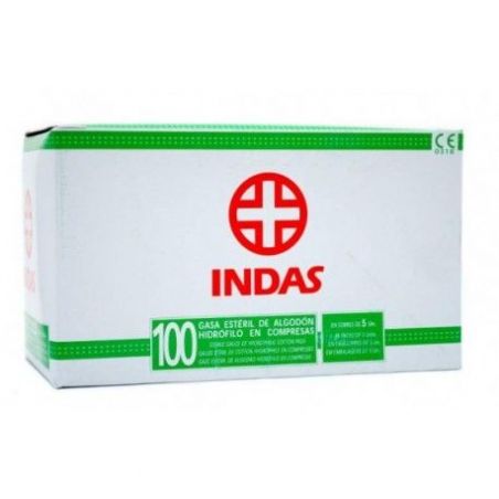 GASA ESTERIL ALGODON HIDROFILO COMPRESAS INDAS 10 SOBRES 5 UNIDADES