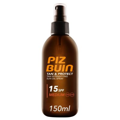 PIZ BUIN FPS 15 PROTECCION MEDIA ACEITE EN SPRAY SOLAR ACELERADOR DE BRONCEADO 1 ENVASE 150 ml