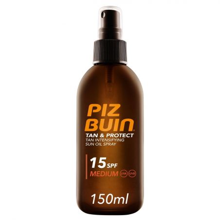 PIZ BUIN FPS 15 PROTECCION MEDIA ACEITE EN SPRAY SOLAR ACELERADOR DE BRONCEADO 1 ENVASE 150 ml