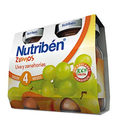 NUTRIBEN ZUMO UVA Y ZANAHORIAS 2 ENVASES 130 ml BIPACK