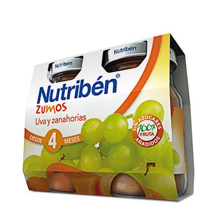 NUTRIBEN ZUMO UVA Y ZANAHORIAS 2 ENVASES 130 ml BIPACK