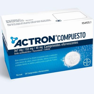 ACTRON COMPUESTO 267 mg/133 mg/40 mg 20 COMPRIMIDOS EFERVESCENTES