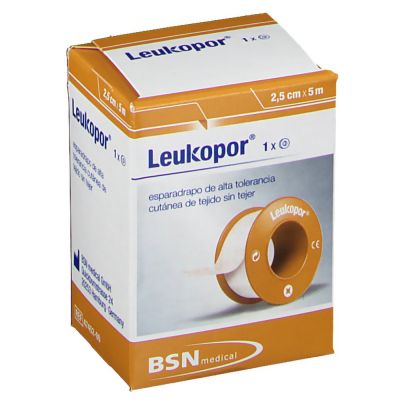 ESPARADRAPO HIPOALERGICO LEUKOPOR PAPEL 1 UNIDAD 5 m x 2,5 cm