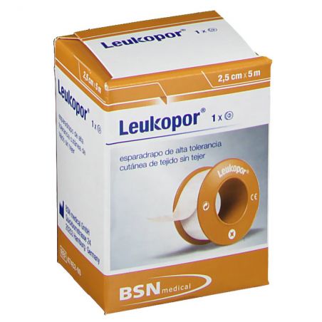 ESPARADRAPO HIPOALERGICO LEUKOPOR PAPEL 1 UNIDAD 5 m x 2,5 cm