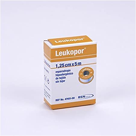 ESPARADRAPO HIPOALERGICO LEUKOPOR PAPEL 1 UNIDAD 5 m x 1,25 cm