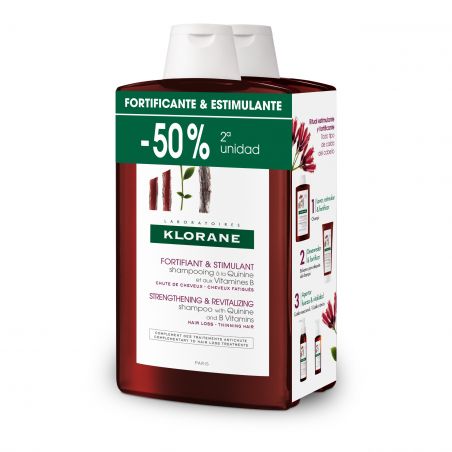 KLORANE DUO QUININA 2X400ML 2ª 40%