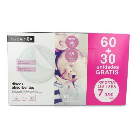 SUAVINEX DISCOS ABSORBENTES 60+30 UDS